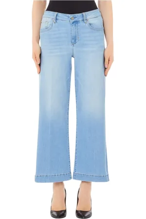 Liu Jo Jeans, Dame, Blå, W30, Ægte Cropped Flare Jeans