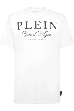 Philipp Plein Top, Herre, Hvid, 2XL, Hvid Grafisk Print T-shirt Kortærmet