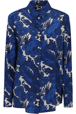 Etro Bluser & Skjorter, Dame, Blå, XS, Blå Silke Multifarvet Skjorte Elegant Chic
