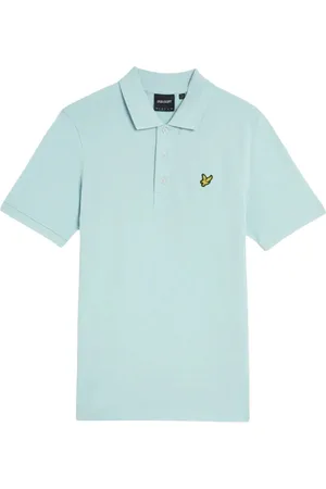Lyle & Scott Top, Herre, Blå, XL, Bomuld, Blåt Trykt Polo Skjorte med Krave