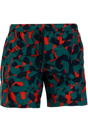 Bikkembergs Badetøj, Herre, Flerfarvet, M, Polyester, Mænds Orange Strand Boxer Shorts