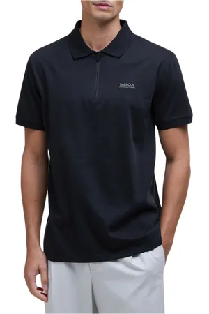 Barbour Top, Herre, Sort, L, Bomuld, Kapitel Jacquard Tekstur Polo Skjorte