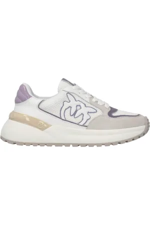Pinko Sko, Dame, Flerfarvet, 38 EU, Læder, Hvid Sneaker Ko Ruskind Kalv Læder