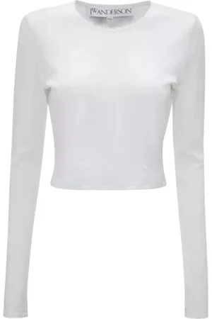 J.W.Anderson Top, Dame, Hvid, M, Bomuld, Hvid Bomuld Logo Top