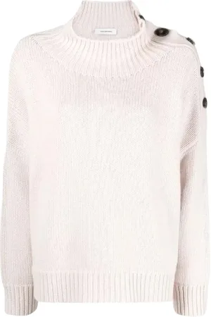 YVES SALOMON Strik, Dame, , M, Uld, Rosa Oversized Sweater med Knapper