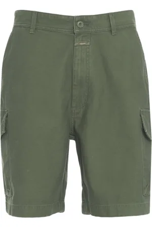 Closed Shorts, Herre, Grøn, W31, Uld, Grønne Cargo Bermudas Stilfuld Knaplukning