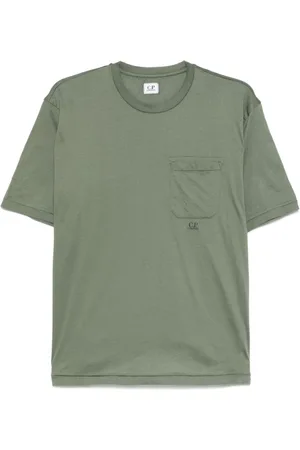 C.P. Company Top, Herre, Grøn, L, Grøn Crew Neck Patch Pocket T-shirt
