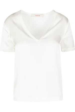 Jucca Bluser & Skjorter, Dame, , S, Satin, Silke V-hals T-shirt
