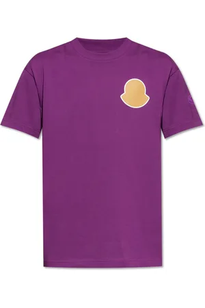 Moncler Top, Herre, Lilla, L, Bomuld, T-shirt med print