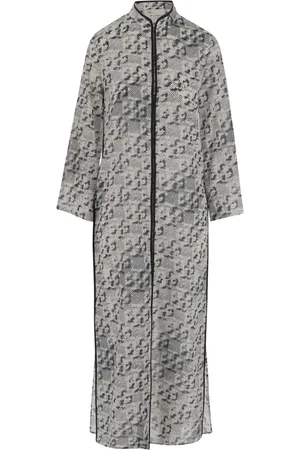 Tory Burch Kjole, Dame, Rød, S, Bomuld, Silkeblandet Langærmet Kaftan Kjole