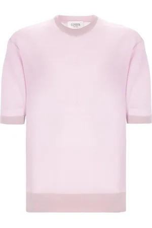 LANEUS Strik, Herre, Lilla, XL, Rund halsstrikket T-shirt