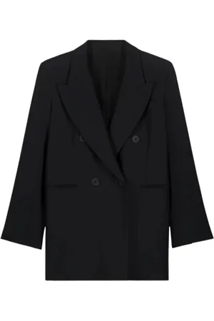 LAURENCE BRAS Jakke, Dame, Blå, L, Uld, Marineblå Blazer Dobbeltbrystet Jakke