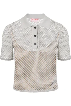 Iceberg Top, Dame, Grå, S, Bomuld, Lys grå åbenstrikket sports polo