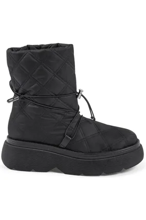 DEE OCLEPPO Sko, Dame, Sort, 38 EU, Nylon, Matelassé Nylon Sne støvler med gummisåler