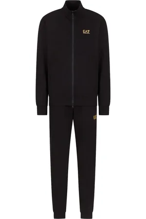 EA7 Sport, Herre, Sort, S, Bomuld, Sort Sporty Tracksuit Sæt