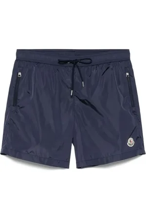 Moncler Badetøj, Herre, Blå, S, Logo Patch Swim Shorts Navy