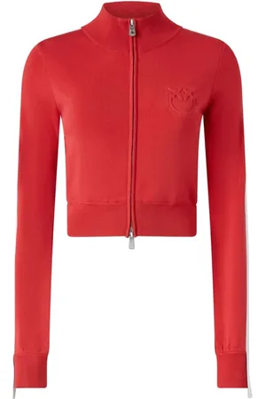 Pinko Strik, Dame, Rød, S, Uld, Rød og hvid sweater