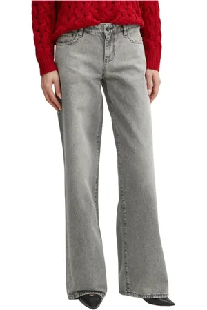 Guess Jeans, Dame, Grå, W25, Bomuld, Sølvforing Palazzo Bukser