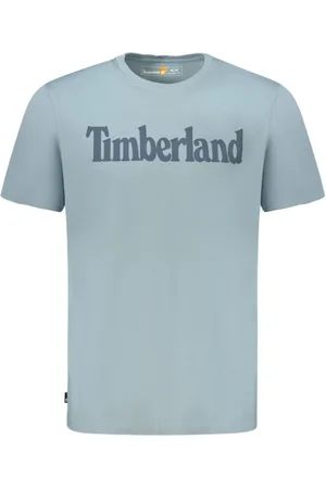 Timberland Top, Herre, Blå, 2XL, Bomuld, Blå Logo Print Bomuld T-shirt