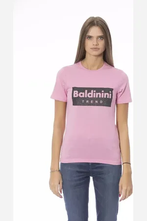 BALDININI Top, Dame, Lyserød, M, Bomuld, Elegant T-shirt Italiensk Stil