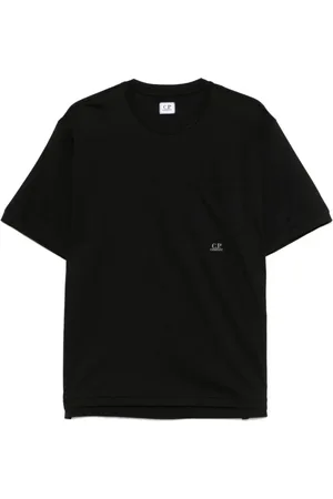 C.P. Company Top, Herre, Sort, L, Sort Crew Neck Lomme T-shirt