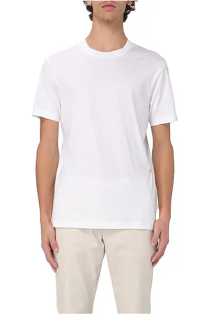 HUGO BOSS Top, Herre, Hvid, M, Bomuld, Merceriseret bomulds T-shirt med rund hals