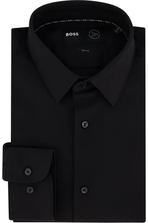 HUGO BOSS Skjorte, Herre, Sort, 4XL, Bomuld, Sort Business Skjortekjole