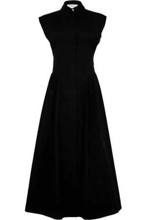Sportmax Kjole, Dame, Sort, S, Bomuld, Sort skjortekjole