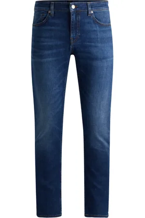 HUGO BOSS Jeans, Herre, Blå, W35, Bomuld, Delaware Slim Jeans