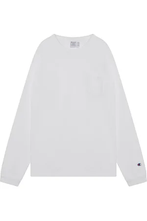 Champion Top, Herre, Hvid, L, Uld, Langærmet rund hals T-shirt