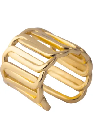 FEDERICA TOSI Tilbehør, Dame, Gul, ONE SIZE, Uld, Firkantet Guld Ring