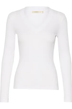 INWEAR Top, Dame, Hvid, XS, V-Neck Langærmet Top