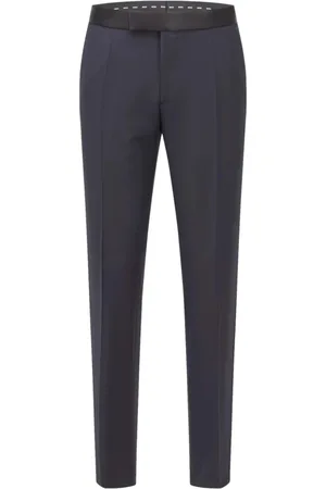 HUGO BOSS Bukser, Herre, Blå, XL, Uld, Slim-fit Smokingbukser