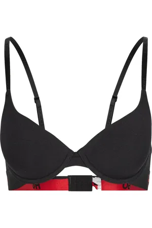 HUGO BOSS Undertøj, Dame, Sort, 75A EU, Bomuld, Underwire Bra Sporty Logo