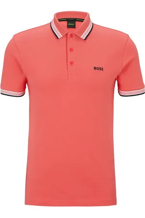 HUGO BOSS Top, Herre, Rød, S, Bomuld, Polo Shirt