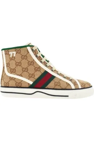 Gucci Sko, Dame, Brun, 38 EU, Høj Top Tennis Sneakers 1977