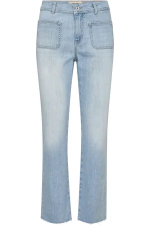 Mos Mosh Jeans, Dame, Blå, W24, Bomuld, Flare Jeans med 70
