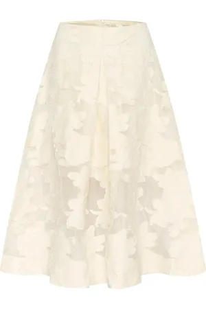 INWEAR Nederdel, Dame, , S, Bomuld, A-line nederdel med tone-i-tone mønster