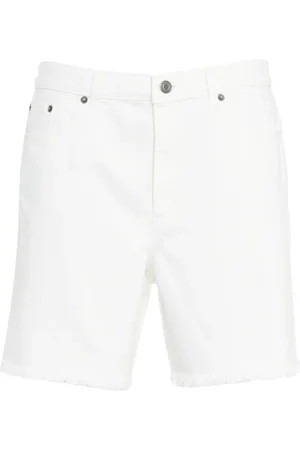 Michael Kors Shorts, Dame, Hvid, S, Denim, Hvide frynsede denim shorts Ss25