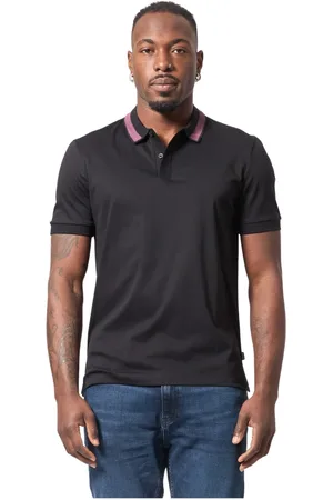 HUGO BOSS Top, Herre, Sort, L, Bomuld, Slim Fit Mercerized Bomulds Polo Shirt