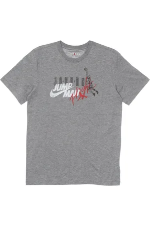 Jordan Top, Herre, Grå, XL, Bomuld, Grafisk T-shirt med Rund Hals og Print