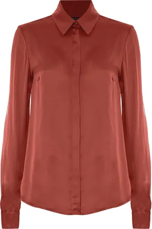 Kocca Bluser & Skjorter, Dame, , XS, Uld, Elegant minimalistisk skjorte med skjulte knapper