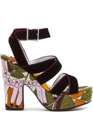 La DoubleJ Sko, Dame, Flerfarvet, 37 EU, Power-Printed Medal Wedge Sandaler