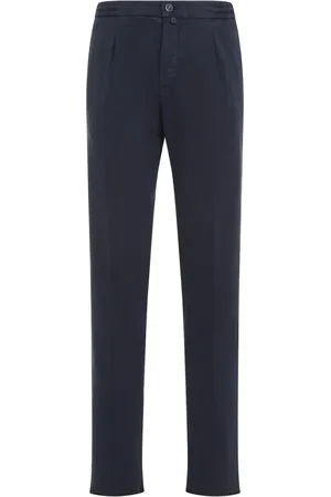 Kiton Bukser, Herre, Blå, W33, Navy Bukser 1 Pence