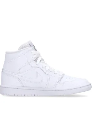 Jordan Sko, Dame, Hvid, 35 1/2 EU, Læder, High Top Sneaker med Logo