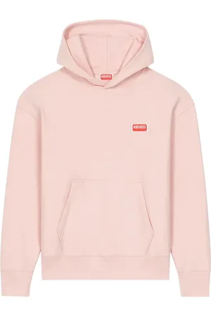 Kenzo Sweathshirts & Hoodies, Herre, Lyserød, M, Bomuld, Oversize hættetrøje med ` Paris`-logo