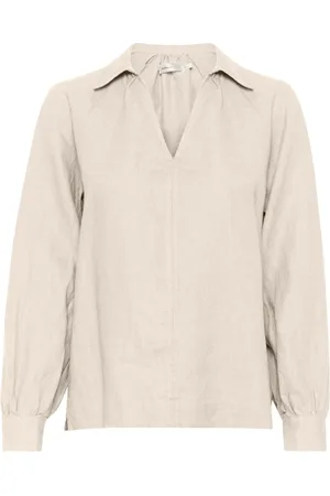 INWEAR Bluser & Skjorter, Dame, , 2XL, Uld, Linen Blouse Haze Melange