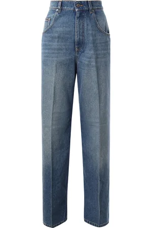 Stella McCartney Jeans, Dame, Blå, W26, Denim, Bleget denim jeans med slidt effekt