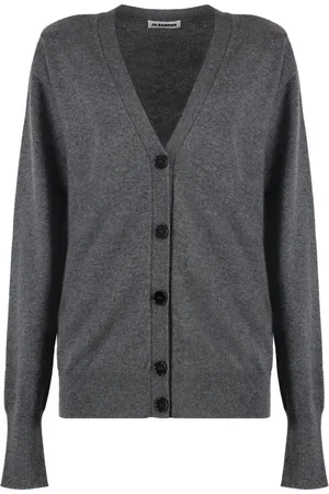 Jil Sander Strik, Dame, Grå, M, Cashmere, Cashmere Cardigan