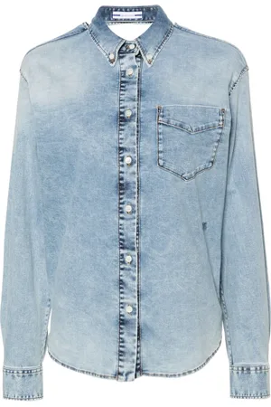 Jacob Cohen Bluser & Skjorter, Dame, Blå, S, Denim, Denimskjorte med Elastan